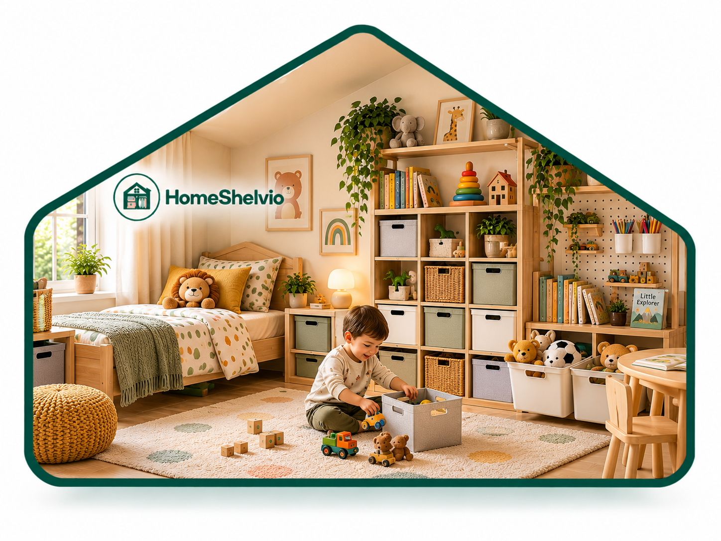 Kids room storage and organisation