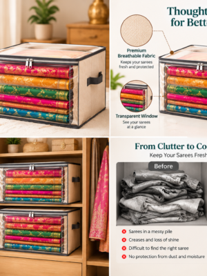 Saree Storage Cover with Clear Window & Zip