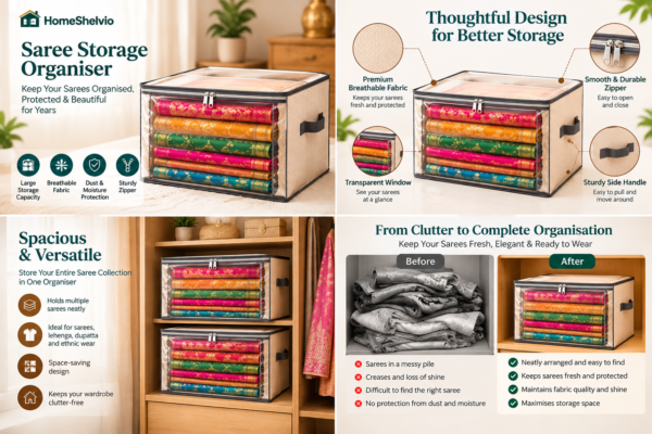 Saree Storage Cover with Clear Window & Zip